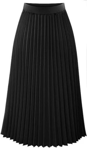 Skirts for Women Trendy Y2K High Elastic Waist Fashion Pleated Casual Midi Skirts for Womens Summer Vacation Holiday