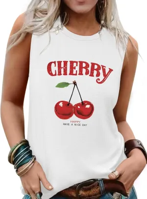 Sleeveless Tank Tops for Women 2025 Summer Casual Blouses Graphic Tees Loose Fit Crewneck Vacation Outfits Shirts