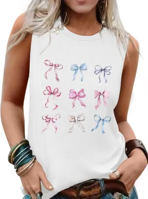 Sleeveless Tank Tops for Women 2025 Summer Casual Blouses Graphic Tees Loose Fit Crewneck Vacation Outfits Shirts