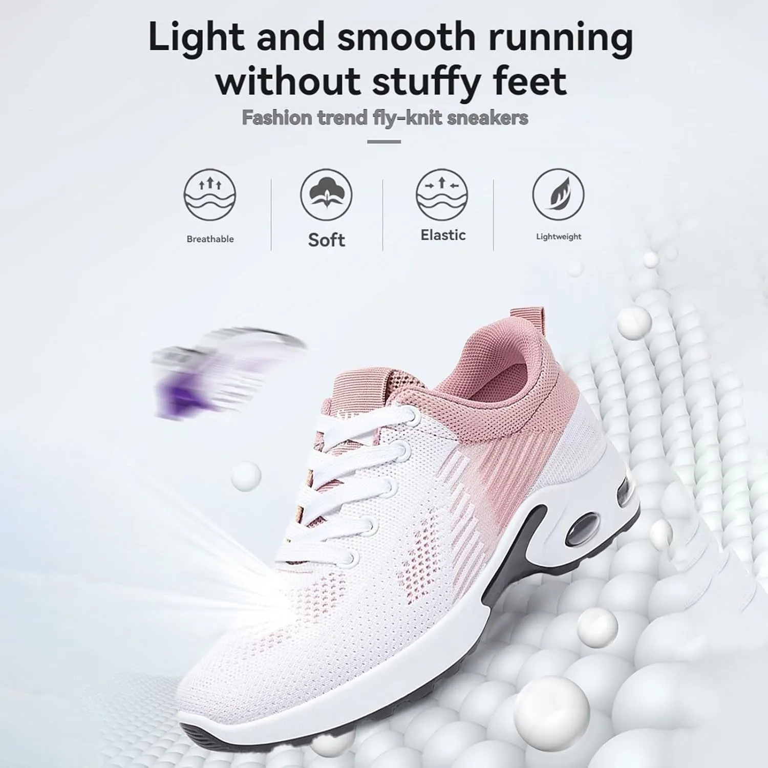 Slip On Sneakers Women Breathable Mesh Non-Slip Athletic Shoes Casual Fashion Air Cushion Running Shoes Lightweight Tennis Walking Shoe Comfortable Sport Sneakers