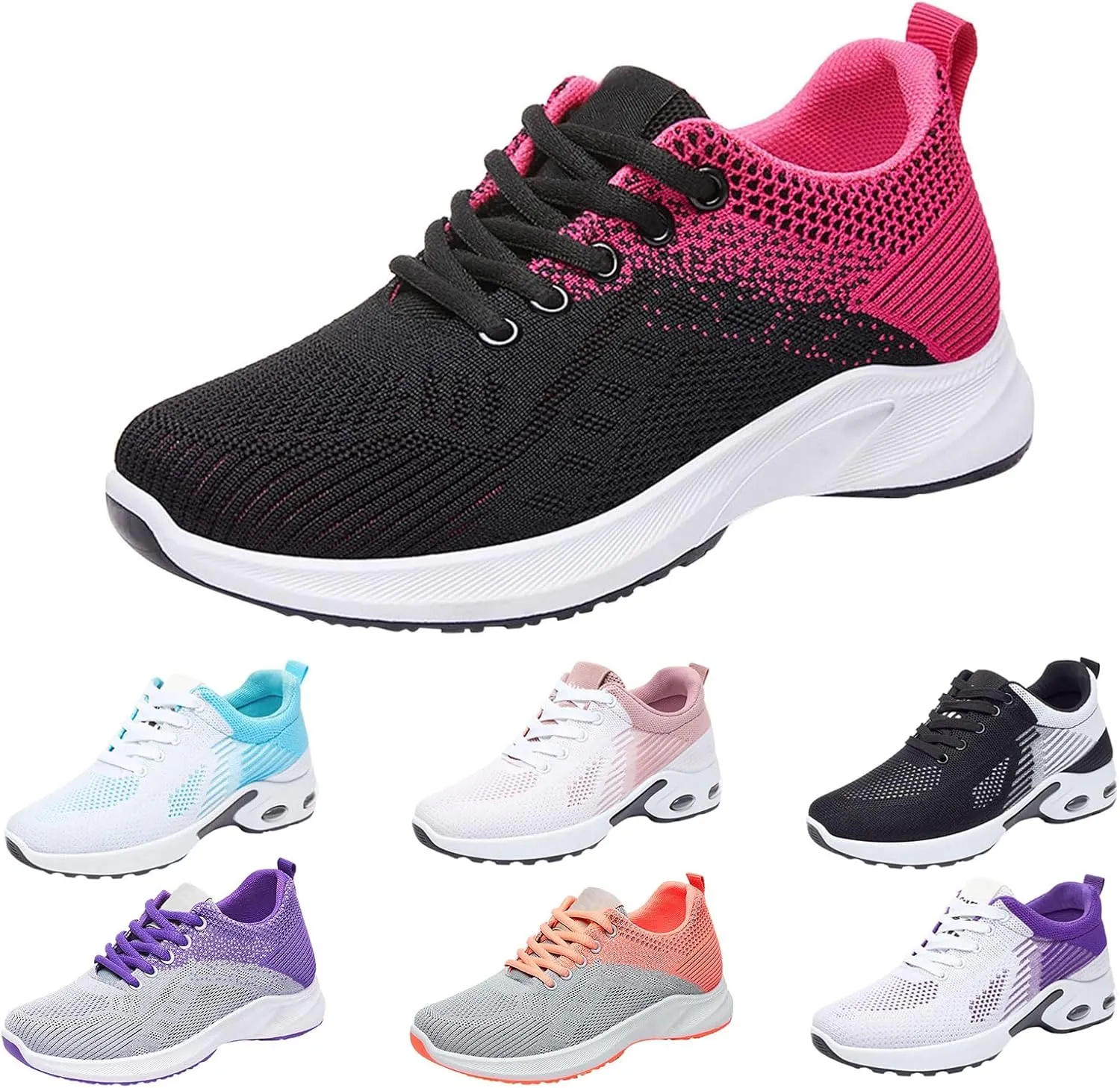 Slip On Sneakers Women Breathable Mesh Non-Slip Athletic Shoes Casual Fashion Air Cushion Running Shoes Lightweight Tennis Walking Shoe Comfortable Sport Sneakers