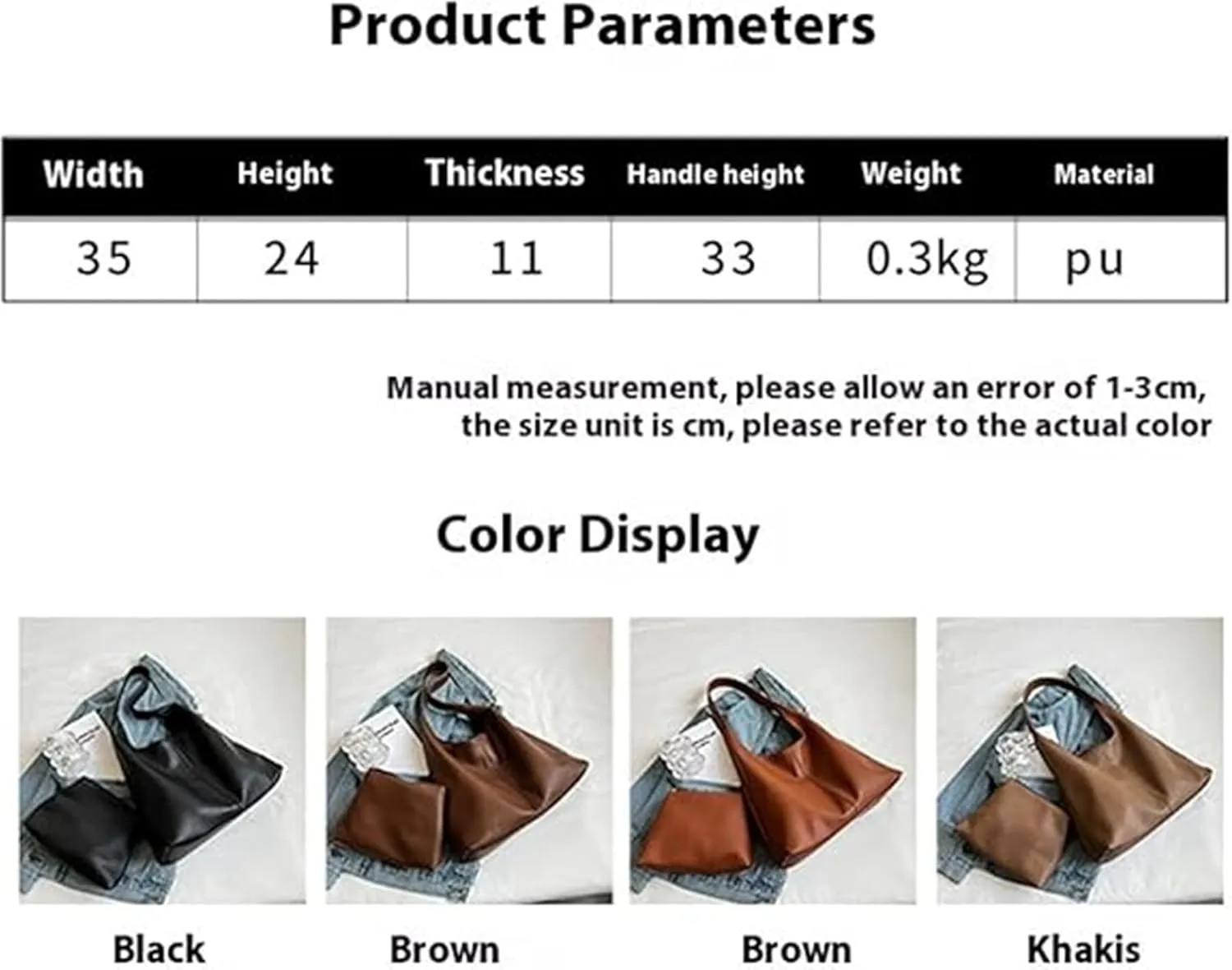 Slouchy Hobo Bags for Women Tote Bag,Retro PU Leather Crossbody Bag,Soft Shoulder Purses Handbag Large Capacity 2pcs