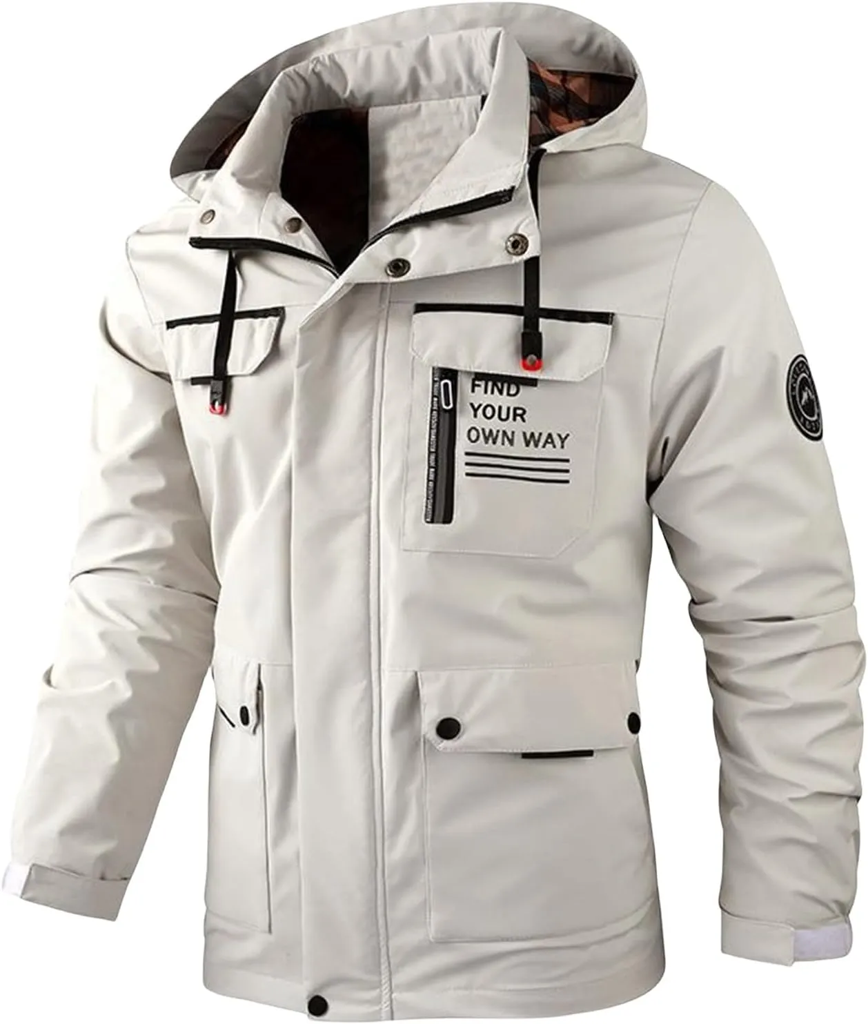 Smoneyful Mens Winter Coat Oversize Hooded Jacket Windproof Parkas Overcoat Thick Warm Cozy Trench Coat Windbreaker with Hood