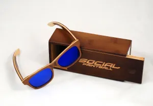 Social Paintball Sunglasses - Dual Tone Skateboard with Blue Lens