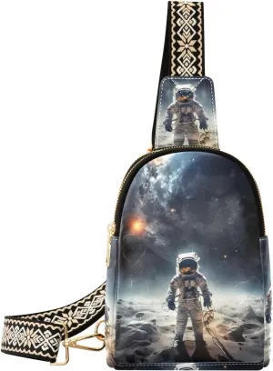 Space Astronaut Sling Bag for Women Fanny Packs for Women Small Leather Fanny Pack Crossbody Bags Fashion Waist Packs Chest Bag for Travel 21340049