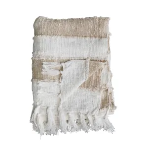 Striped Woven Cotton Throw Blanket