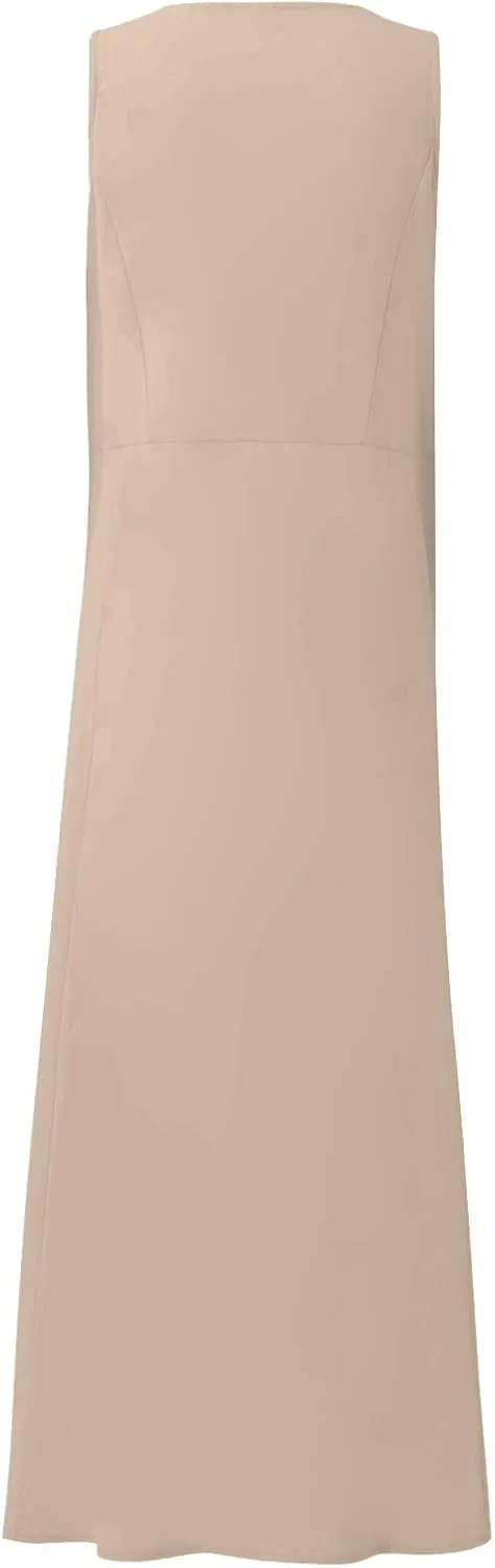 Summer Dresses for Women 2025 Casual Boho Sundress Crew Neck Sleeveless Beach Vacation Maxi Dresses with Pockets