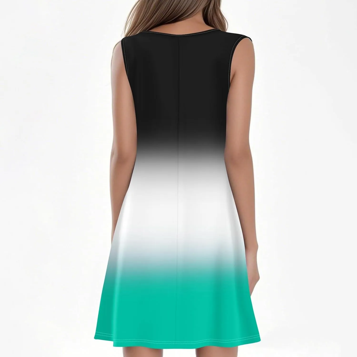 Summer Dresses for Women 2025 Floral Loose T Shirt Dresses V Neck Casual Pleated Front Tank Dress Sleeveless Sundresses