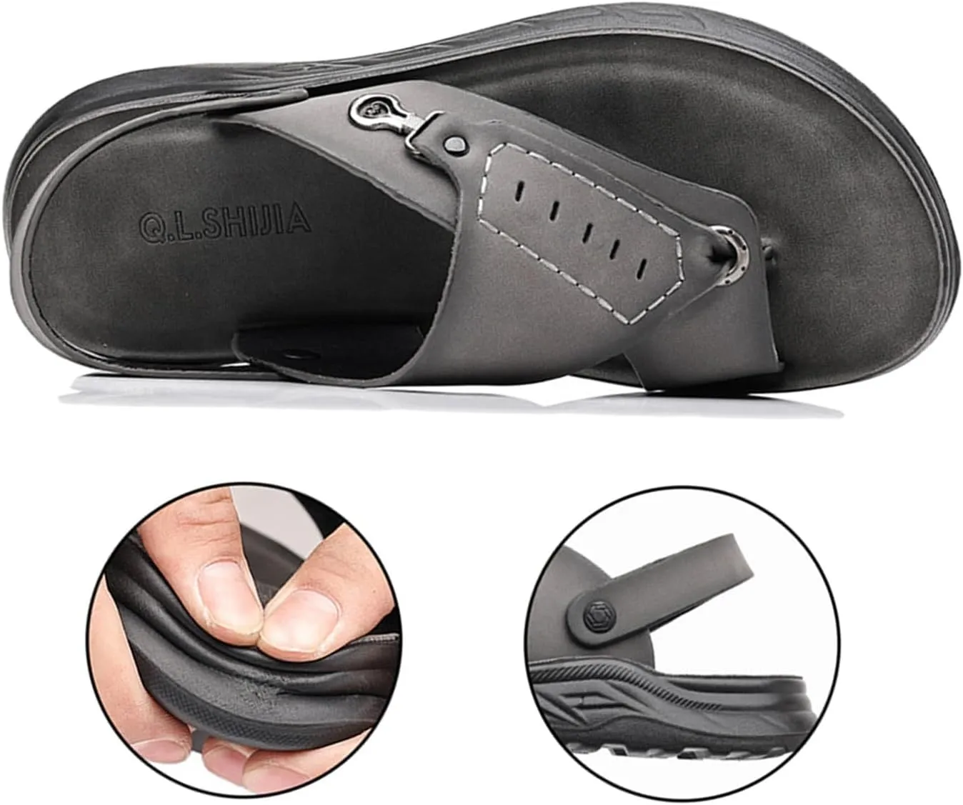 Summer Fashion Bunion Corrector Sandals,men's Comfy Beach Slippers For Plantar Fasciitis,Outdoor Casual Orthopedic Toe Ring Flip Flops