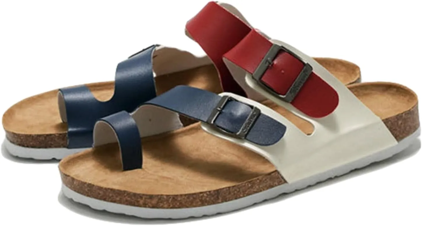 Summer Foot Correction Mens Sandalswith Arch Support,Roman Orthopedic Toe Ring Flip Flops,Non-Slip Plantar Fasciitis Beach Slippers