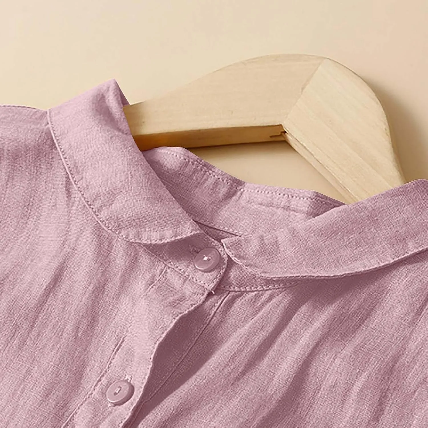 Summer Plus Size Cotton Linen Solid Dresses for Women Short Sleeve Crew Neck Loose Midi Dress