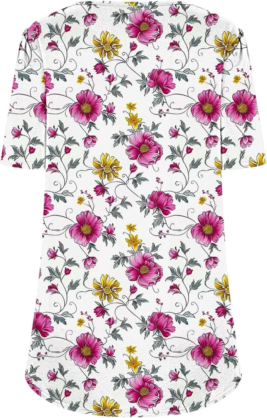 Summer Tops for Women 2025 Short Sleeve Floral Print Graphic Tees Trendy Boho Tops Dressy Casual Tunic Hawaiian Shirt