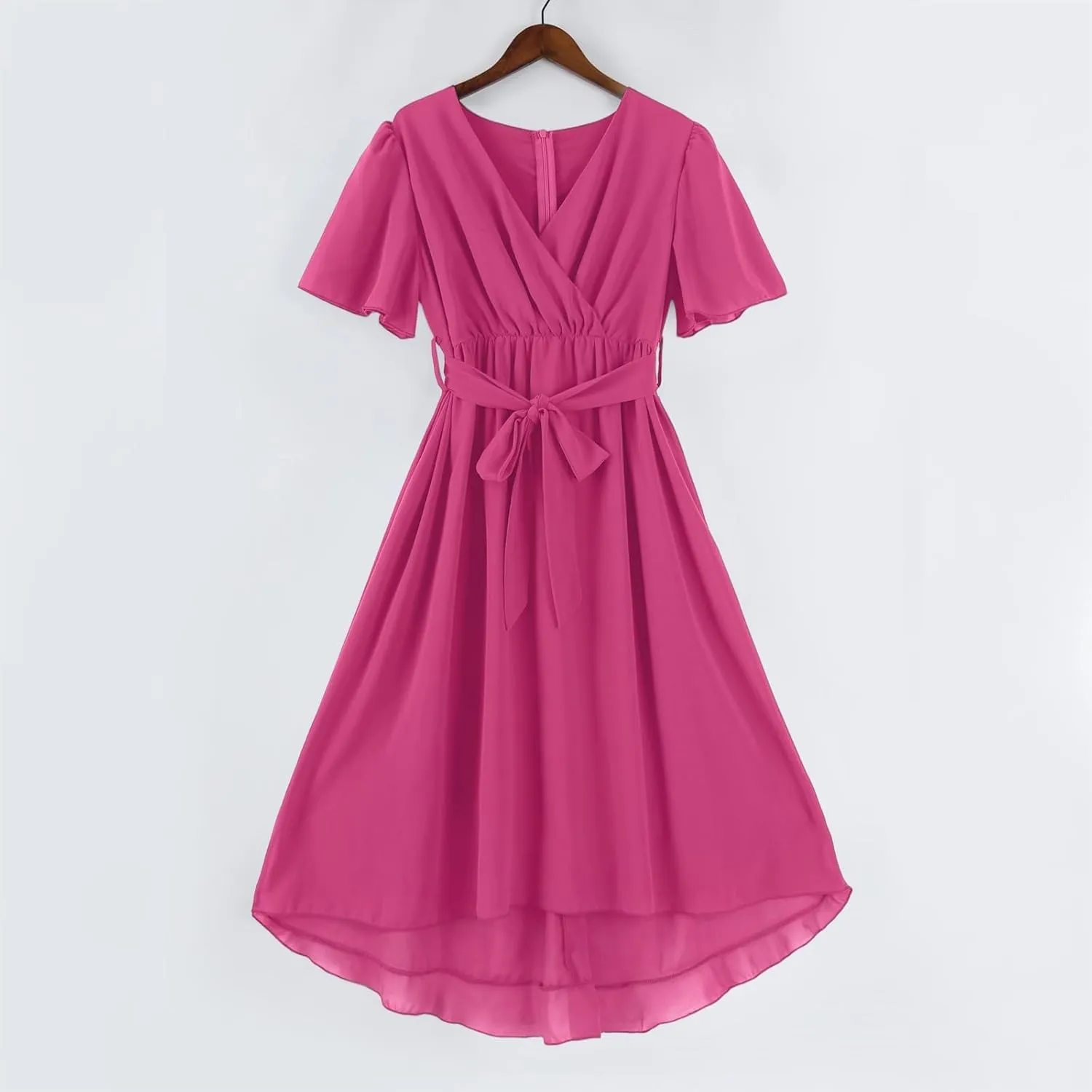 Sundresses for Women,Cocktail Prom Summer Sexy Dress Chiffon Womens Spring Dresses Wrap Flowy Wedding Guest