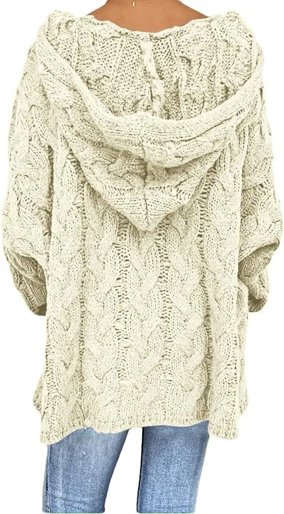 TANGNADE Womens Winter Sweaters Plus Size Hoodies Sweater Knit V Neck Tops Oversized Fashion Casual Long Sleeve Pullover