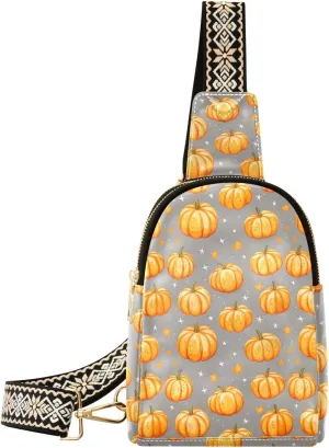 Thanksgiving Pumpkin Sling Bag for Women Fanny Packs for Women Small Leather Fanny Pack Crossbody Bags Fashion Waist Packs Chest Bag for Travel 21344965