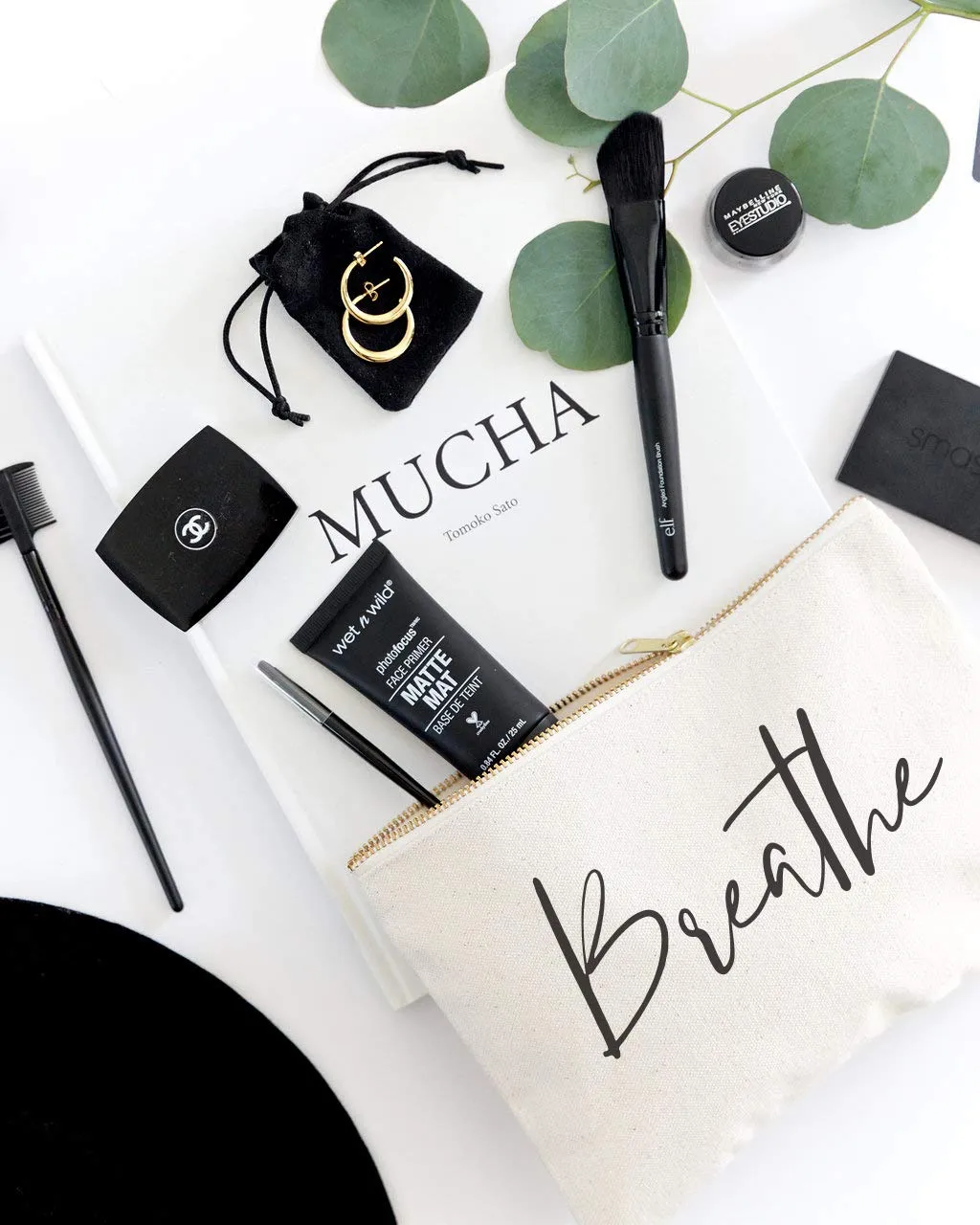 The Cotton & Canvas Co. Breathe Cosmetic Bag and Travel Make Up Pouch