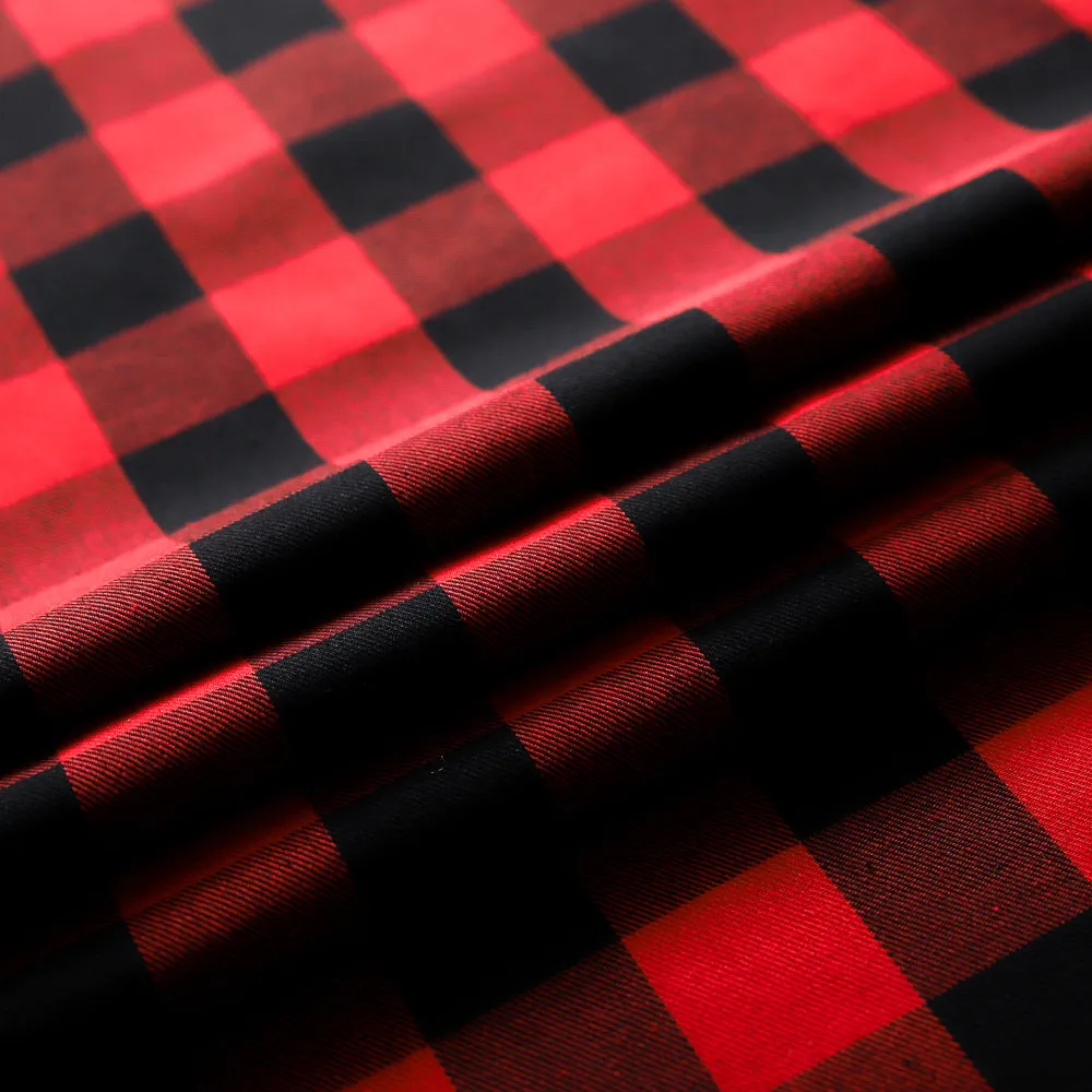 Theme Decoration Red Black White Square Plaid Christmas Festival Yarn-Dyed Tablecloth