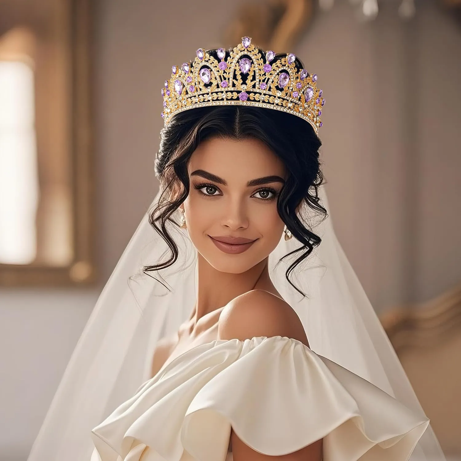 tiaras and crowns for women queen crowns for Women and Girls Crystal Princess Tiaras Rhinestone Tiaras For Wedding Bridal Birthday Prom Pageant Party