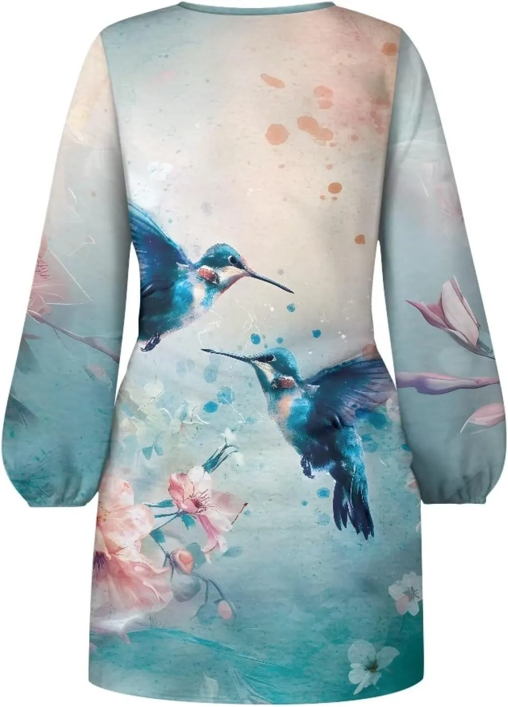 TODIYADDU Womens Casual Long Sleeve Tie Dress Trendy Midi Dress with Belt Elegant Tie Knot Mini Short Swing Skater Dresses