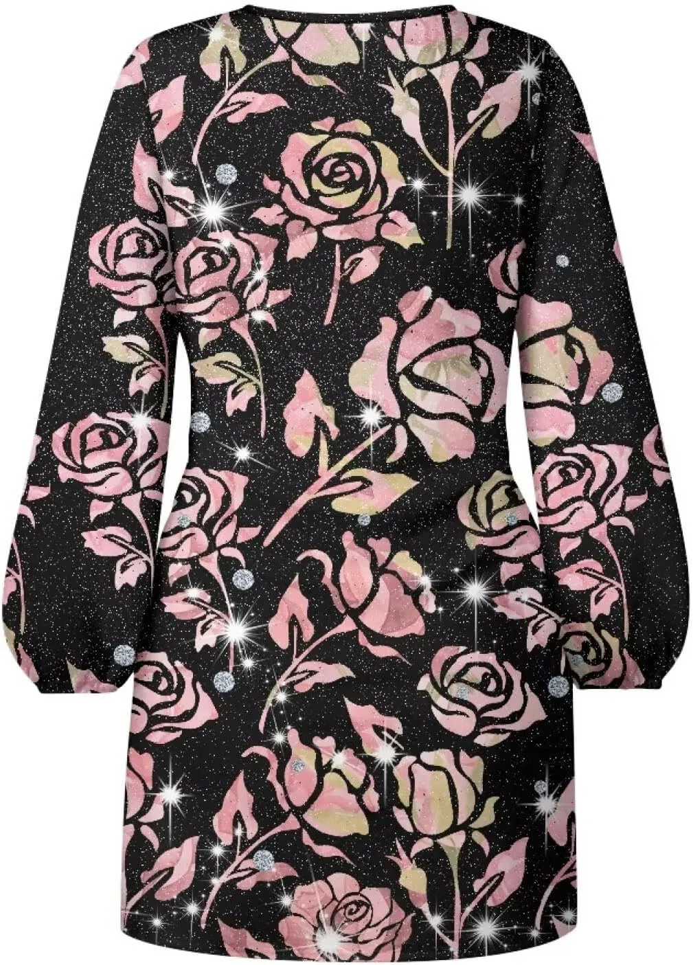 TODIYADDU Womens Dress Trendy Dresses with Lantern Sleeves Mini Short Dresses with Belt Womens Flowy Swing Midi Dress Gifts