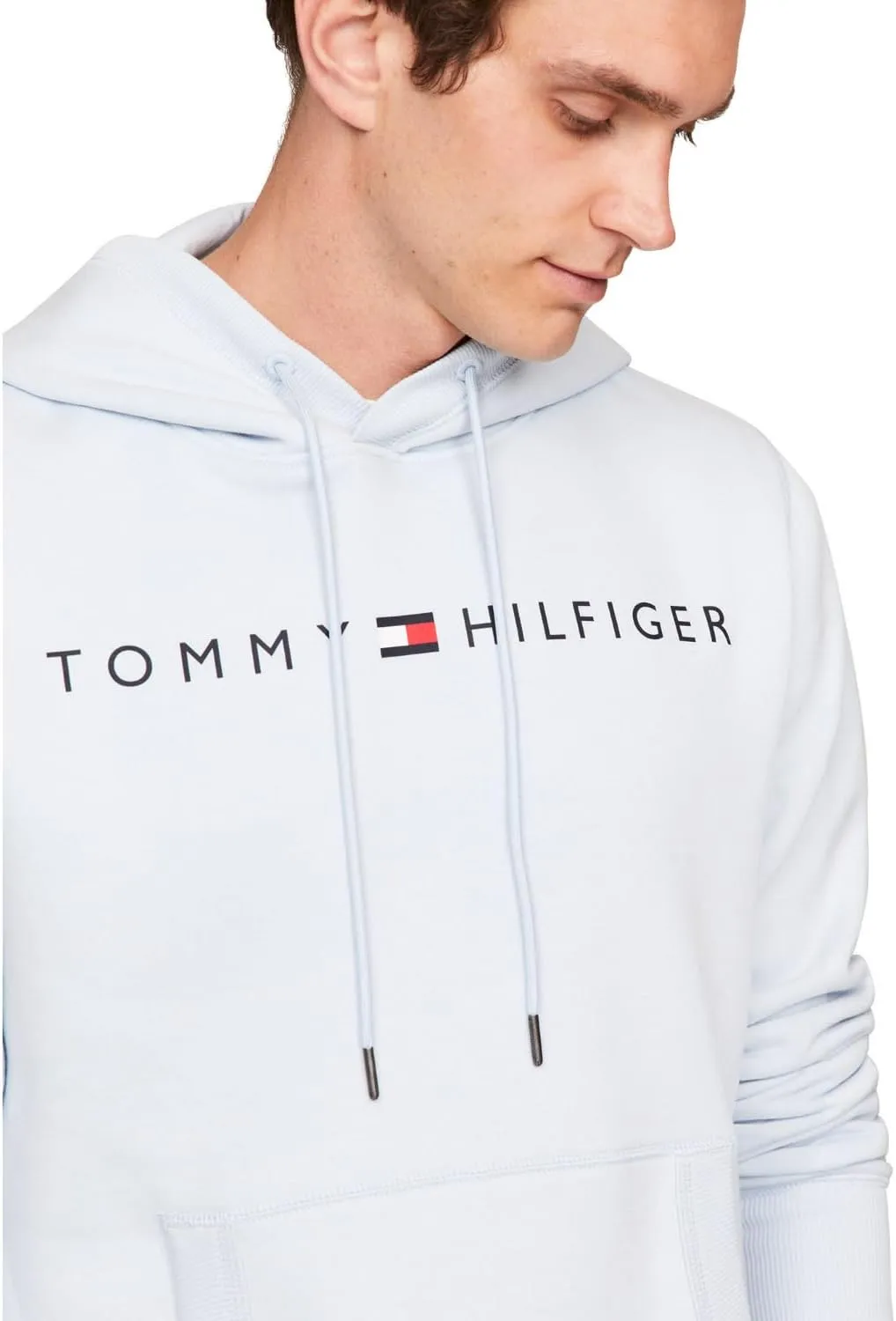 Tommy Hilfiger Men's Long Sleeve Fleece Logo Pullover Hoodie Sweatshirt