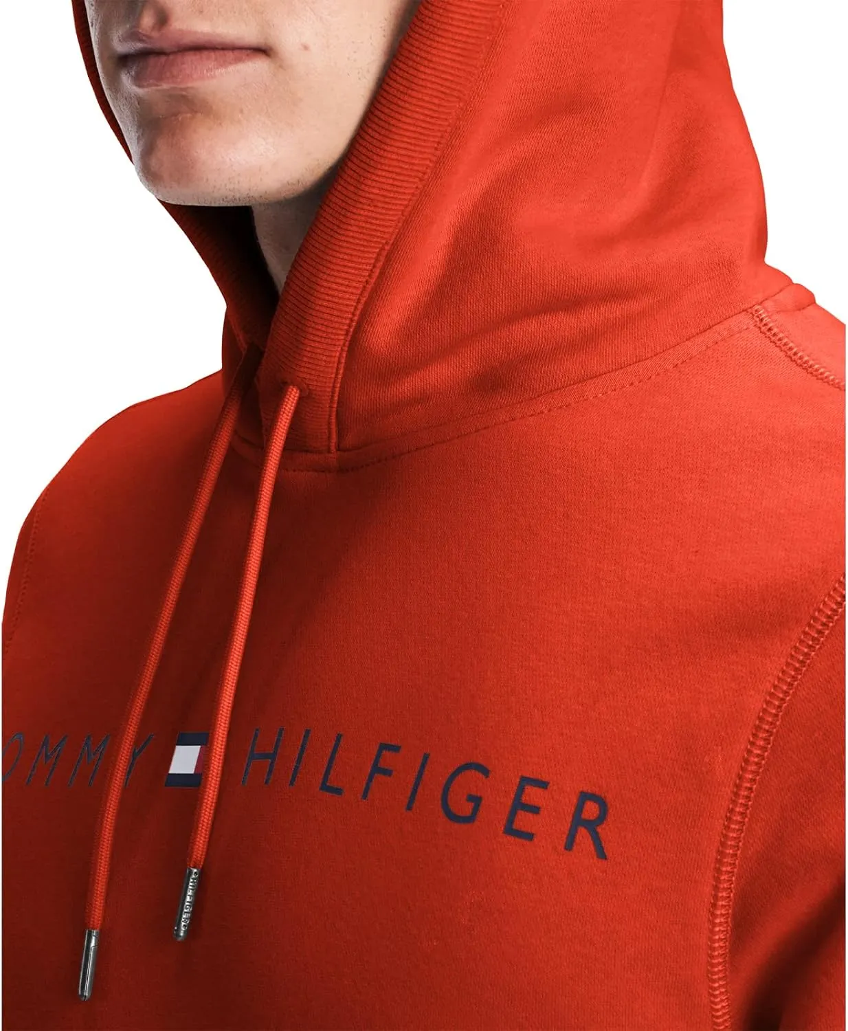 Tommy Hilfiger Men's Long Sleeve Fleece Logo Pullover Hoodie Sweatshirt