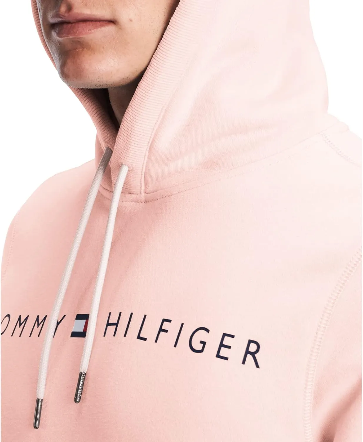 Tommy Hilfiger Men's Long Sleeve Fleece Logo Pullover Hoodie Sweatshirt