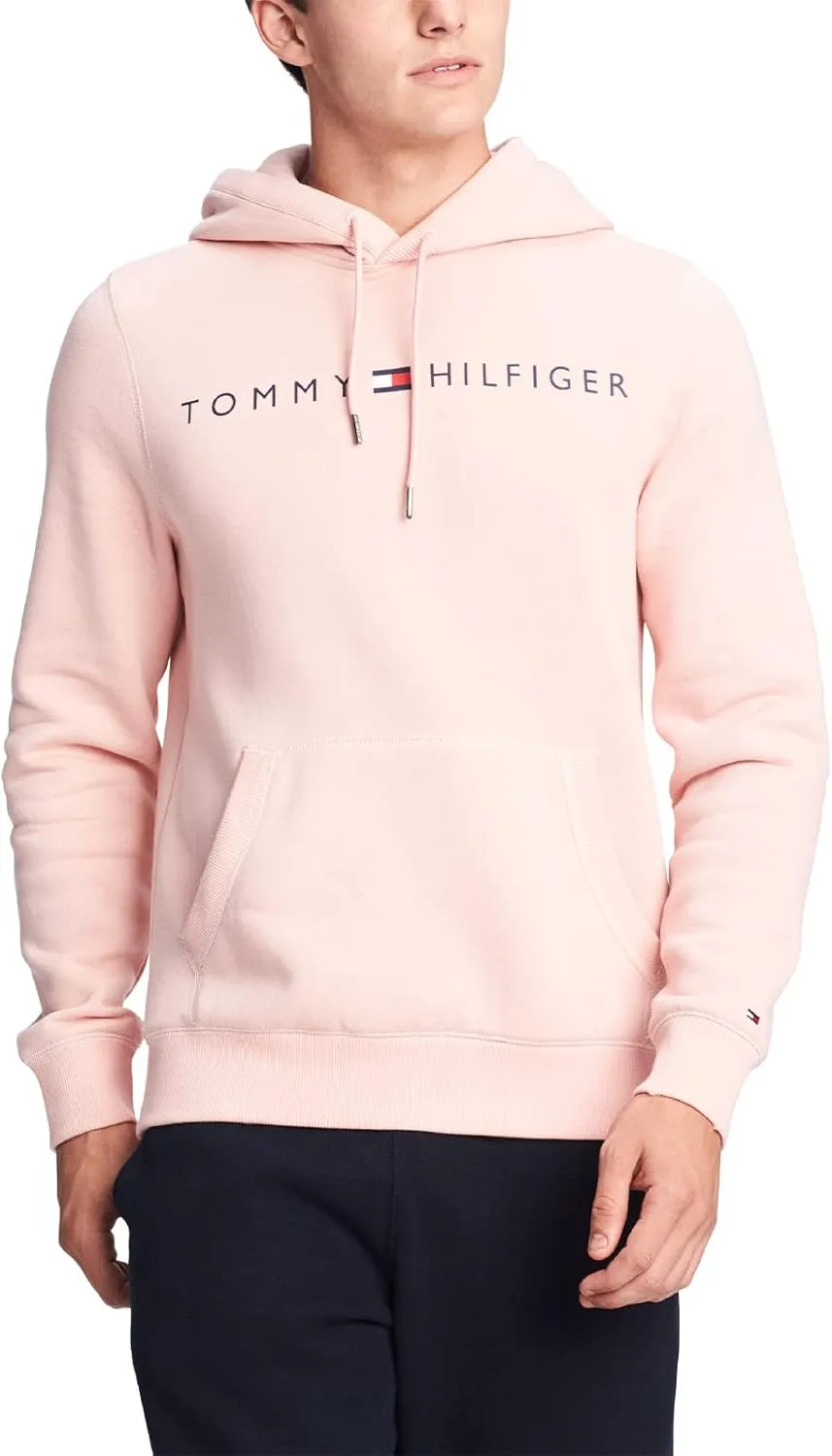 Tommy Hilfiger Men's Long Sleeve Fleece Logo Pullover Hoodie Sweatshirt