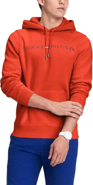 Tommy Hilfiger Men's Long Sleeve Fleece Logo Pullover Hoodie Sweatshirt