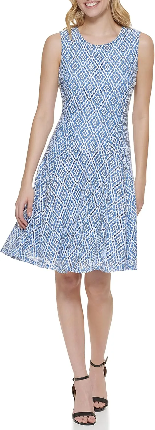 Tommy Hilfiger Women's Sleeveless Retro Daisy Lace Dress