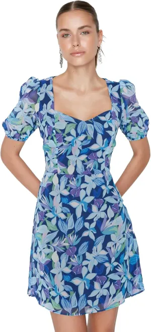 Trendyol Summer Dresses for Women 2023, Trendy Casual Sundresses, Wedding Guest Mini Floral Dress