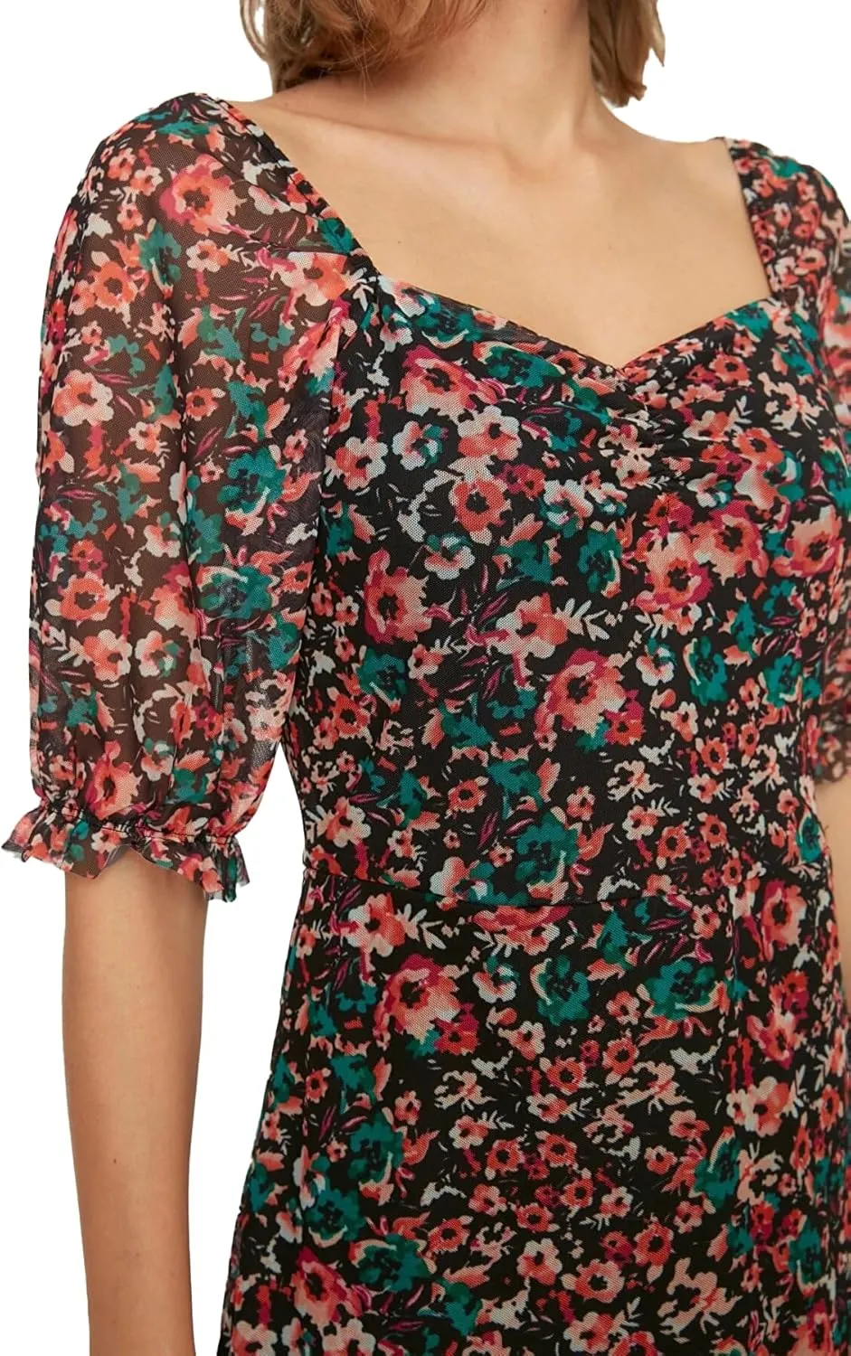 Trendyol Summer Dresses for Women 2023, Trendy Casual Sundresses, Wedding Guest Mini Floral Dress