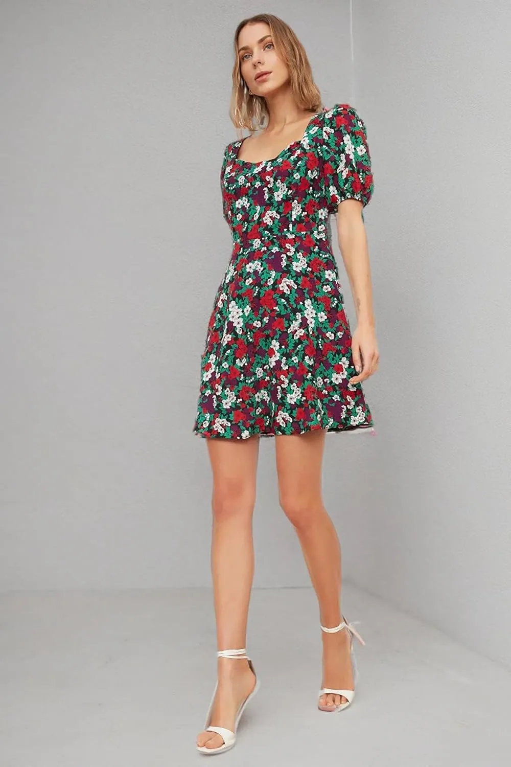 Trendyol Summer Dresses for Women 2023, Trendy Casual Sundresses, Wedding Guest Mini Floral Dress