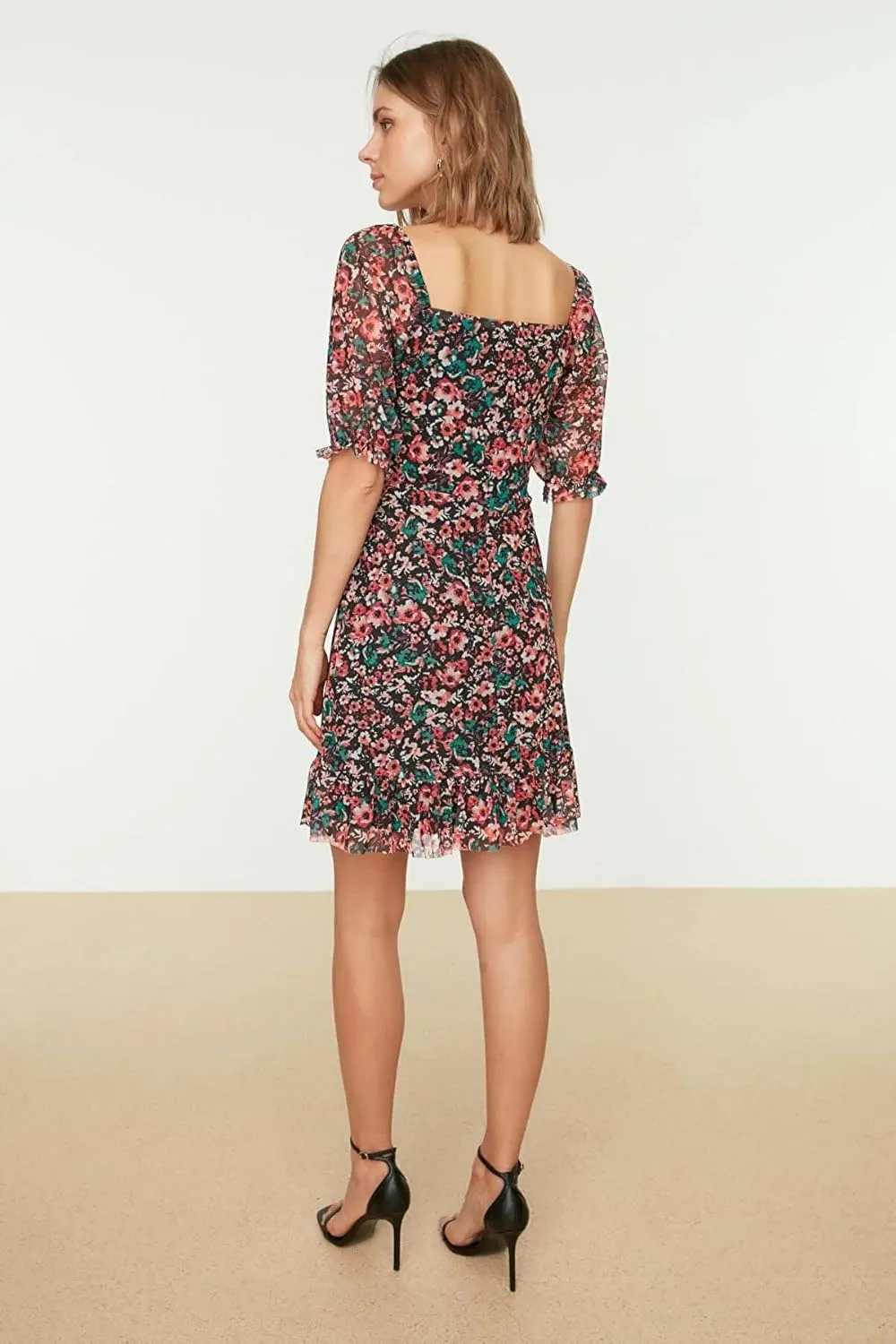 Trendyol Summer Dresses for Women 2023, Trendy Casual Sundresses, Wedding Guest Mini Floral Dress