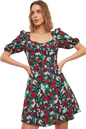Trendyol Summer Dresses for Women 2023, Trendy Casual Sundresses, Wedding Guest Mini Floral Dress