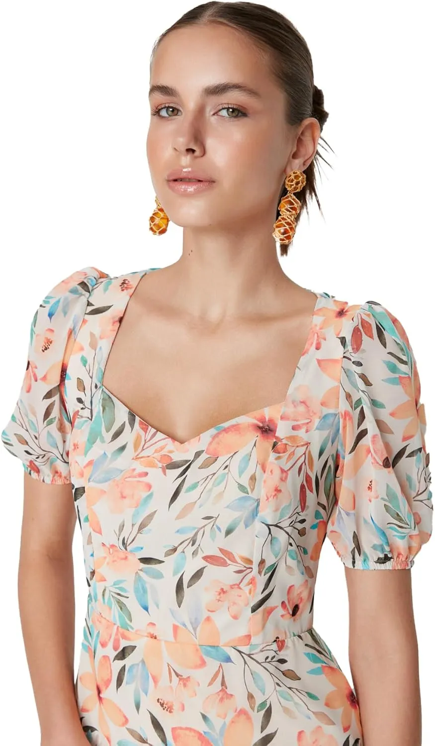 Trendyol Summer Dresses for Women 2023, Trendy Casual Sundresses, Wedding Guest Mini Floral Dress