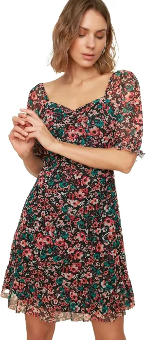 Trendyol Summer Dresses for Women 2023, Trendy Casual Sundresses, Wedding Guest Mini Floral Dress