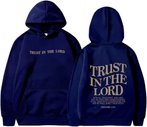 Trust in The Lord Christian Hoodie Women Trendy Letter Graphic Print Fall Outfit Oversized Winter Preppy Fashion 2024