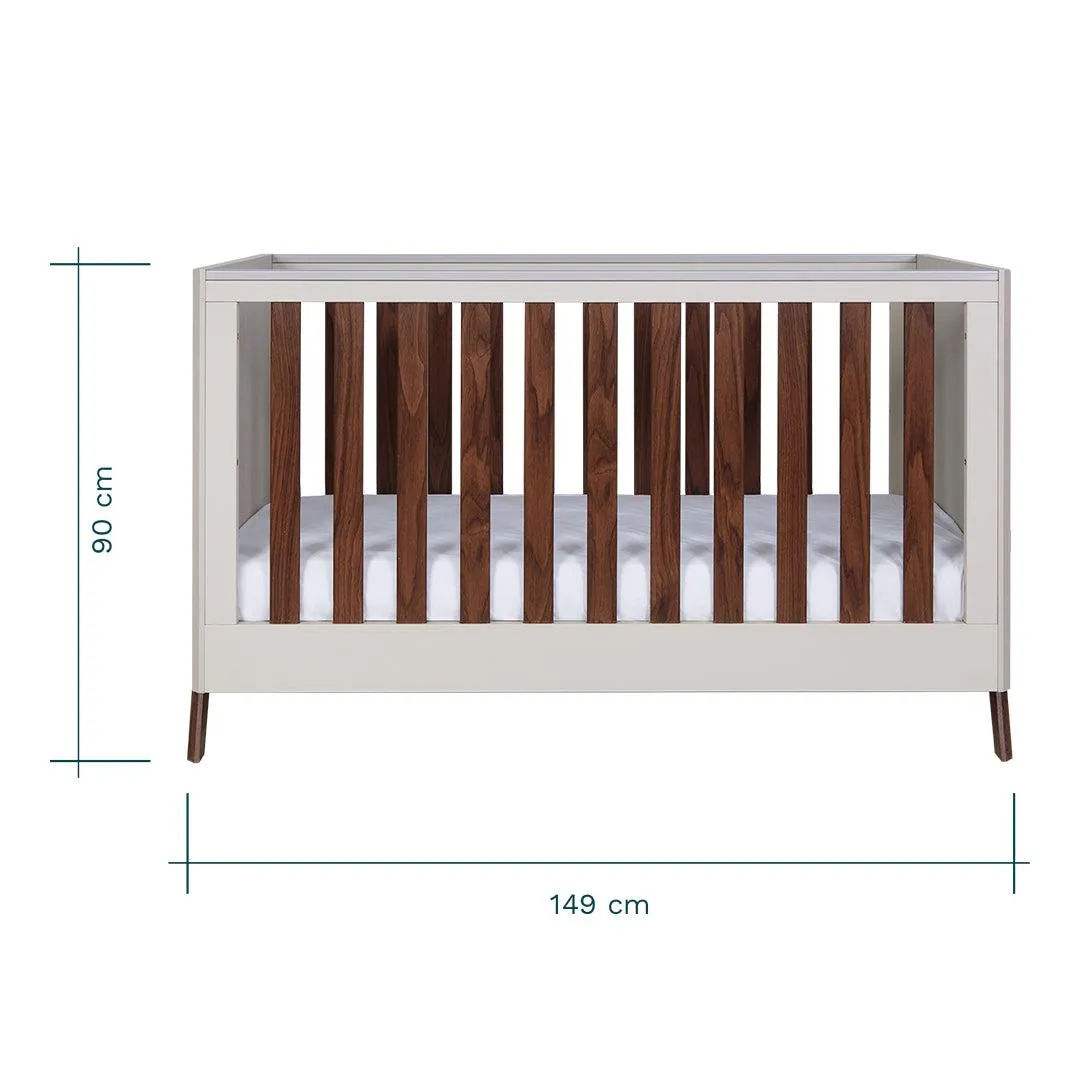 Tutti Bambini Fuori Cot Bed - Warm Walnut/White Sand