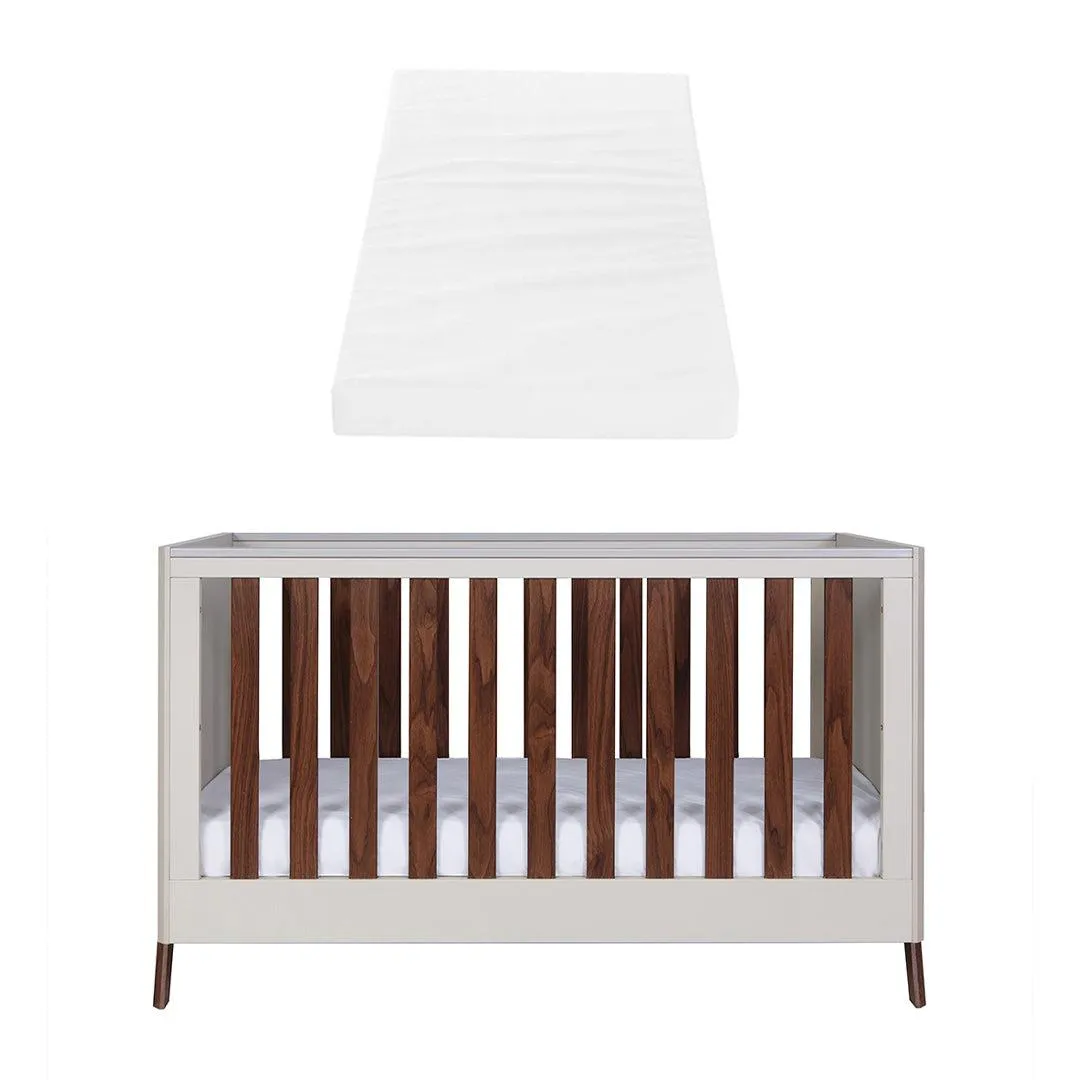 Tutti Bambini Fuori Cot Bed - Warm Walnut/White Sand