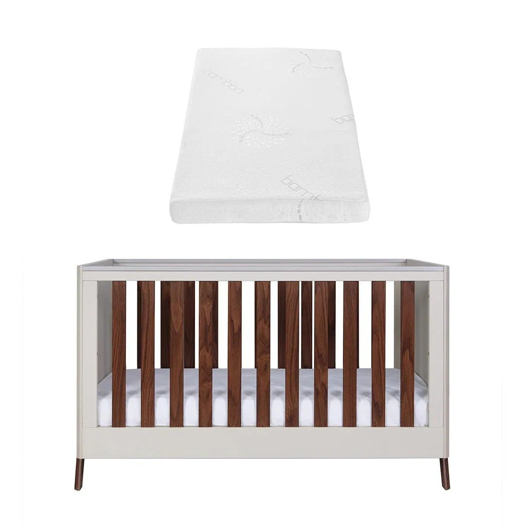 Tutti Bambini Fuori Cot Bed - Warm Walnut/White Sand