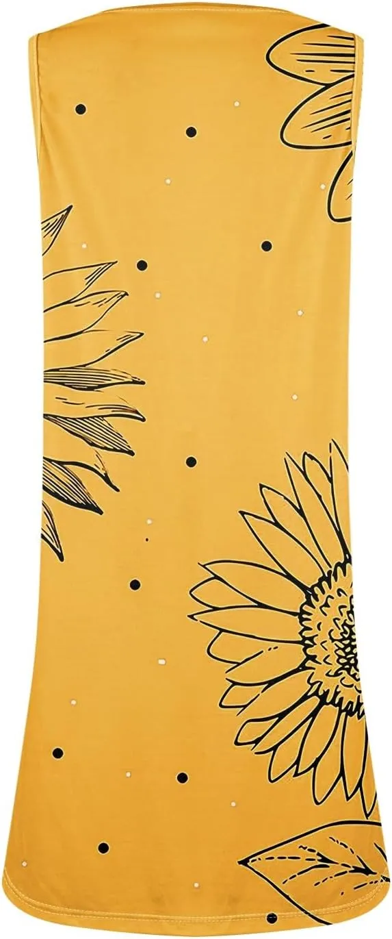 TWGONE Summer Dresses for Women 2025 Vacation Beach Swimsuit Coverups Sleeveless Button Down Spring Boho Midi Sun Dress