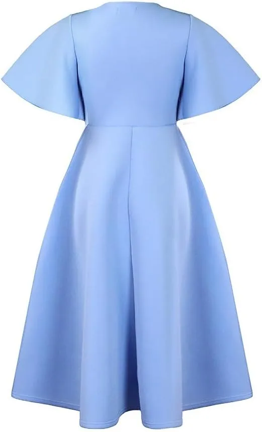 Useagrey Womens Plus Size Dresses Summer V Neck Casual Semi Formal Knee Length Church Wedding Guest Dresses