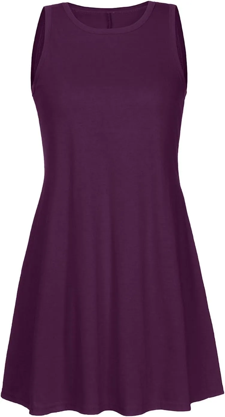 Vacation Dresses for Women 2024 Sleeveless Casual Sundresses A Line Fashion Comfy Short Dresses with Pockets