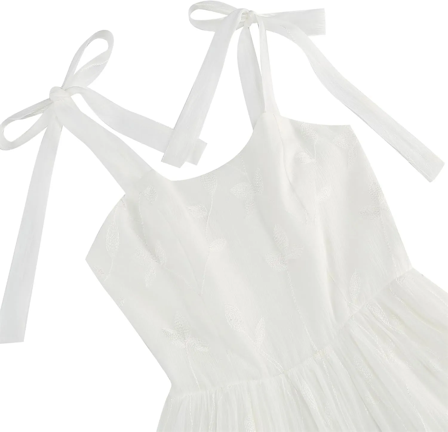 Vintage Dress for Women Cocktail Tiered Flowy Bowtie Floral Embroidered Trendy Bubble Ruffle Hem 2024 Dress Evening