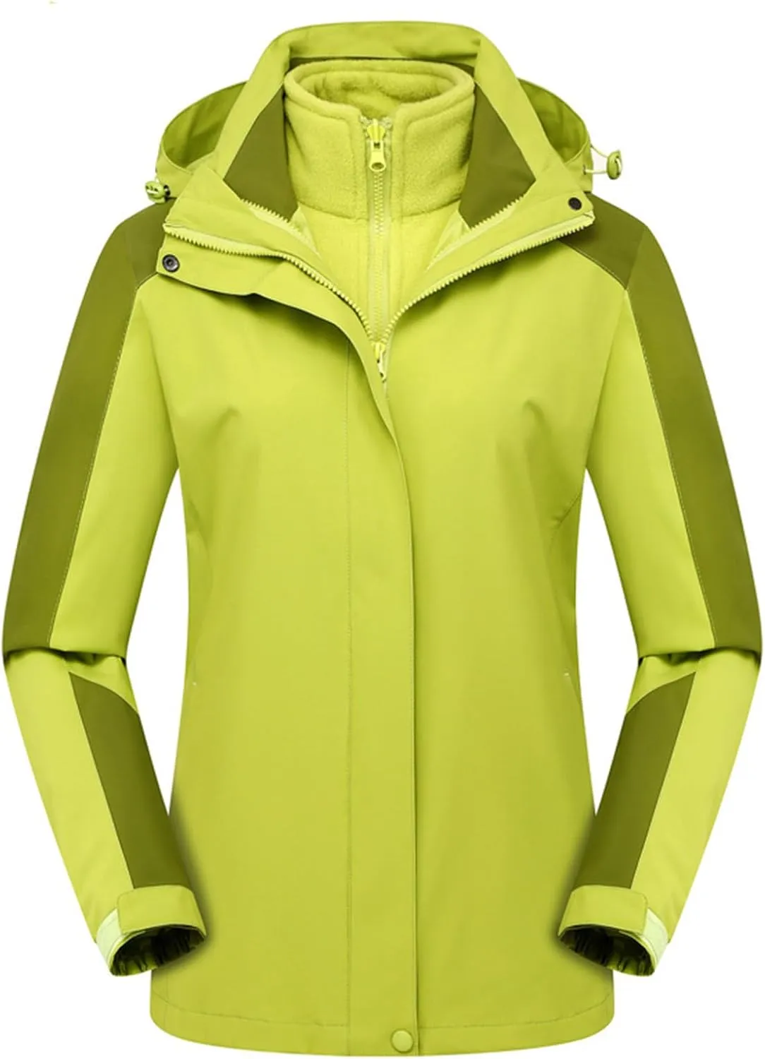 Warm Winter Snow Coats for Women Plus Size Waterproof Ski Jacket 3 in 1 Jacket Mountain Windbreaker Hooded Outerwear
