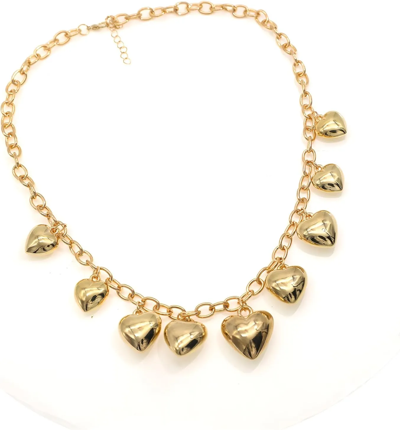 We We Chunky Antique Heart Charm Necklace for women Vintage Sun Stars Hearts Sea shell Starfish Beachy Boho Layers Charms Necklaces