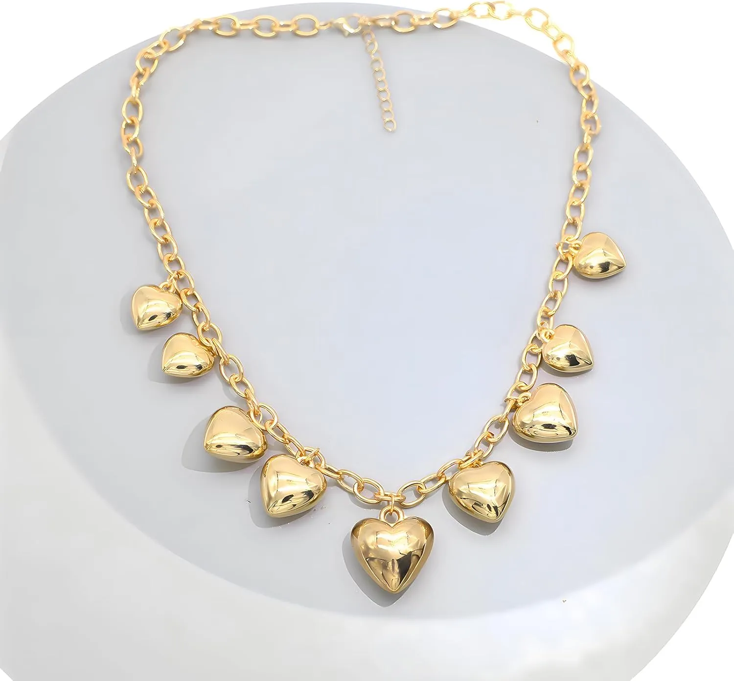 We We Chunky Antique Heart Charm Necklace for women Vintage Sun Stars Hearts Sea shell Starfish Beachy Boho Layers Charms Necklaces