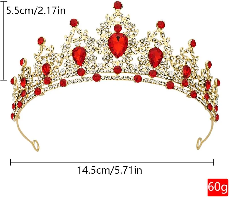 Wedding Rhinestone Tiaras Princess Crystal Crown Headband Elegant Bridal Shower Crowns Valentine's Day Queen Tiara Headpiece Glitter Pageant Party Tiara Halloween Costume Tiaras for Birthday Party