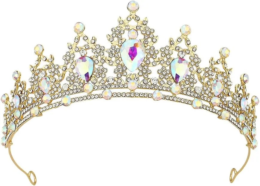 Wedding Rhinestone Tiaras Princess Crystal Crown Headband Elegant Bridal Shower Crowns Valentine's Day Queen Tiara Headpiece Glitter Pageant Party Tiara Halloween Costume Tiaras for Birthday Party